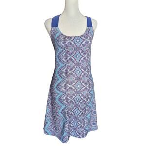 prAna Pheobe Purple Geometric Built in Bra Dress X-Small